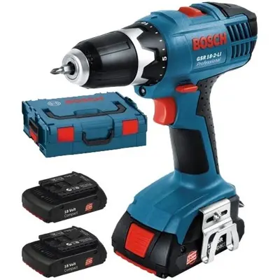  Купить  Дрели Аккумуляторная дрель-шуруповерт Bosch GSR 18-2-LI Professional + L-Boxx 3 АКБ в Одессе купить в интернет-магазине strojtehnika.od.ua 