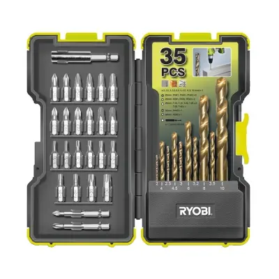  Купить  Расходные материалы Набор бит и сверл для шуруповерта Ryobi RAK35HSSSD (35 шт) в Одессе купить в интернет-магазине strojtehnika.od.ua 